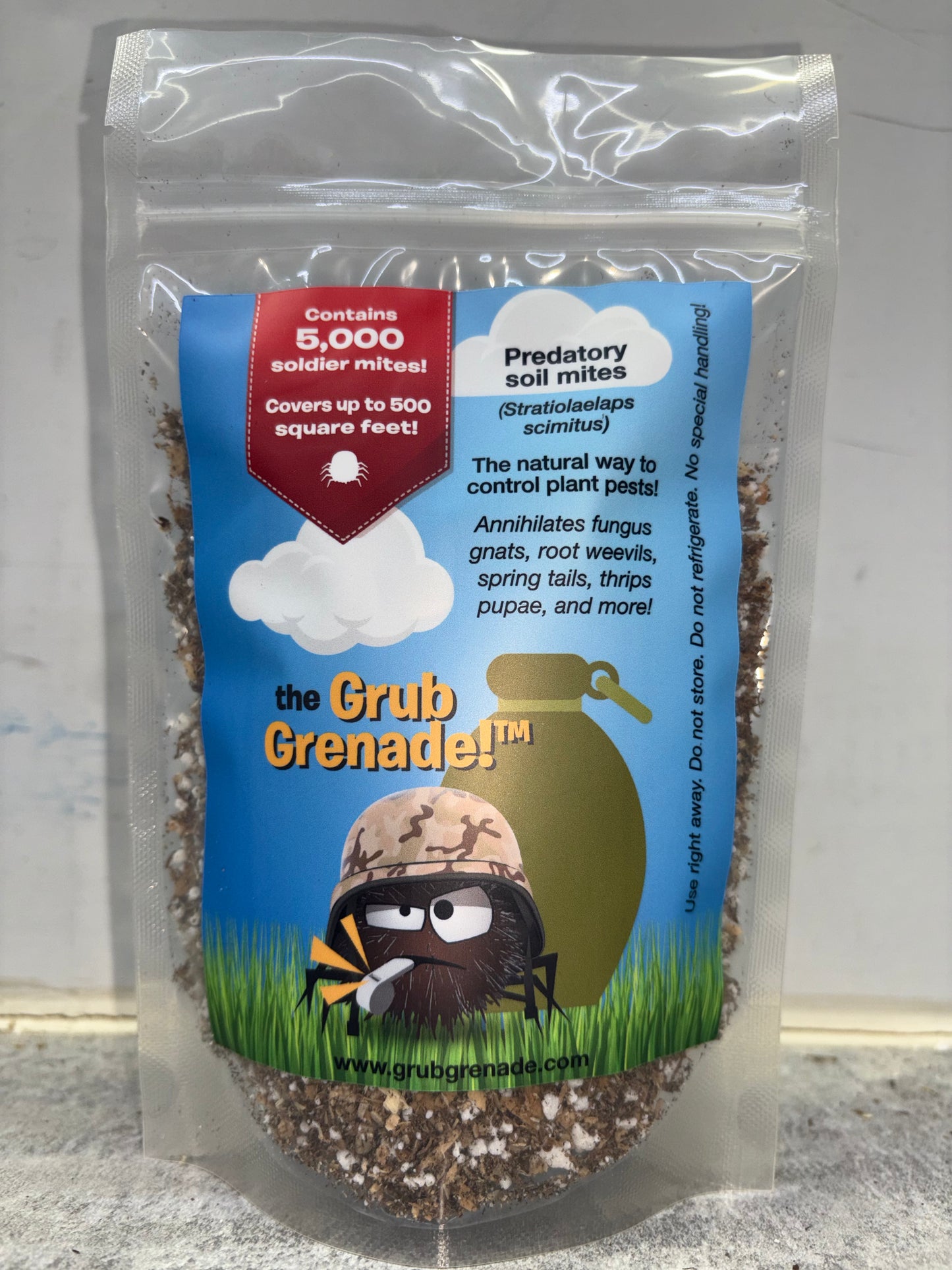 Grub Grenade - 1/4 Litre bag (5000 mites)